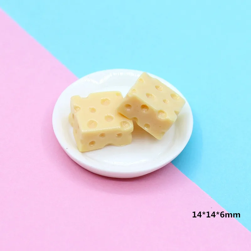 B Square 20 шт/партия Мини сыра Flatback Смола Кабошон моделирование Искусственные продукты DIY Украшение корпуса телефона Скрапбукинг аксессуары - Цвет: B Square