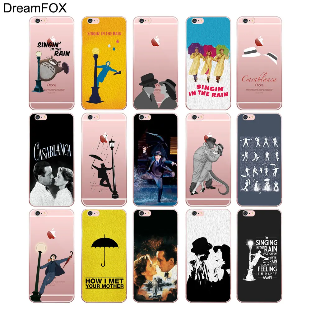 M423 Casablanca пение в дождь Мягкий ТПУ силиконовый чехол для Apple iPhone 11 Pro XR XS Max 8X7 6 6S Plus 5