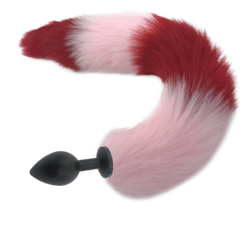 Matte Black Anal Plug 40cm Fox Tail Smooth Exotic Accessories Butt Adult Game for Lover Masturbation Toys H8-172D | Красота и