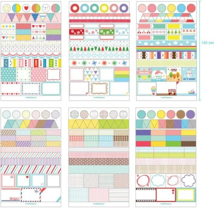 6 листов/упаковка/партия Новый кавайный красочный Радужный дневник стикер s