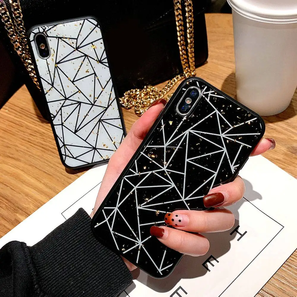 KISSCASE Fashion Triangle Epoxy Phone Case For iPhone 7 Plus X XS MAX XR TPU Hard Girly 8 6 6S Back Cover |