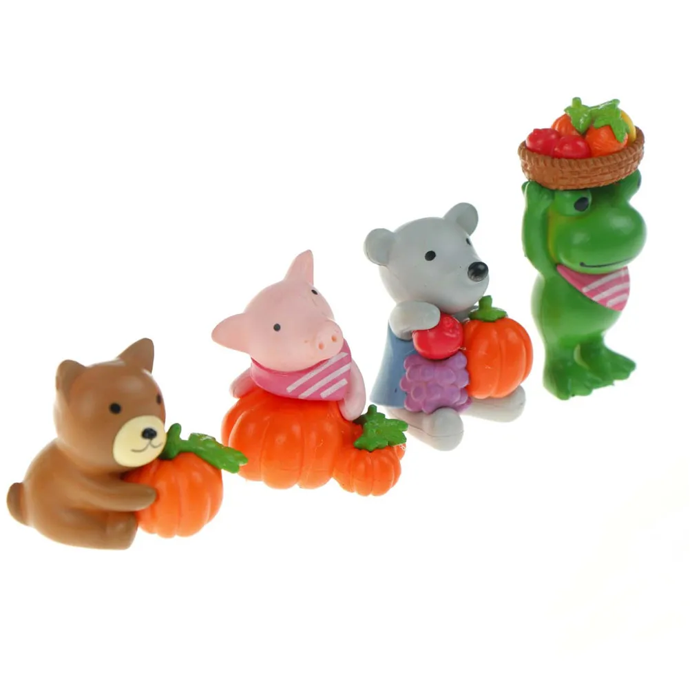 4pcs Животные миниатюрные фигурки Божья коровка Улитка собаки Смола ремесло кукольный домик бонсай декорированный Террариум decoracion - Цвет: 4pcs