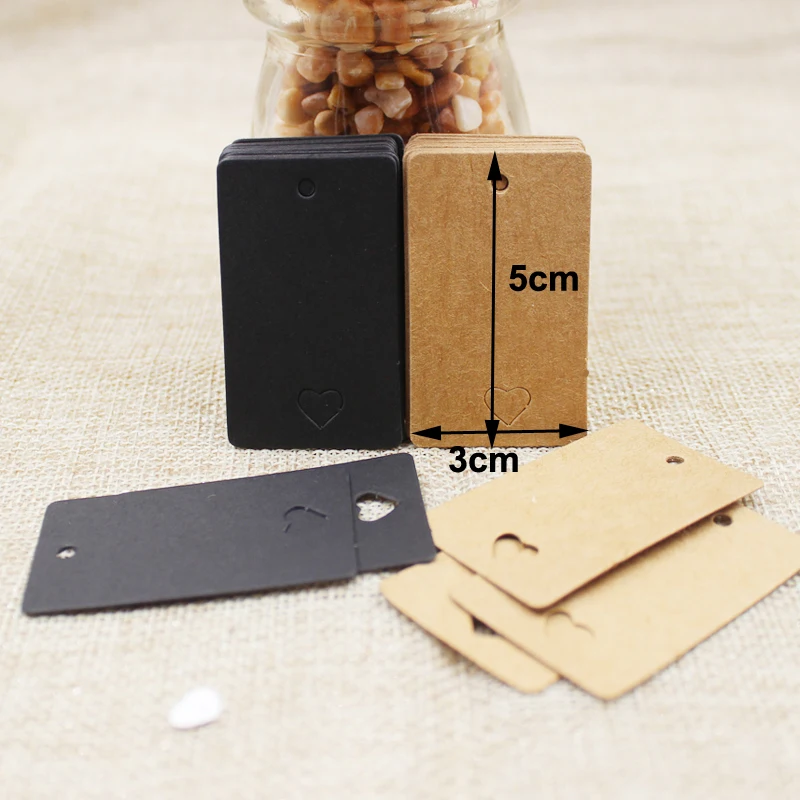 200 шт 5*3 см сердцевидный крафт/черная бумага пустая бирка/Свадебная любимая