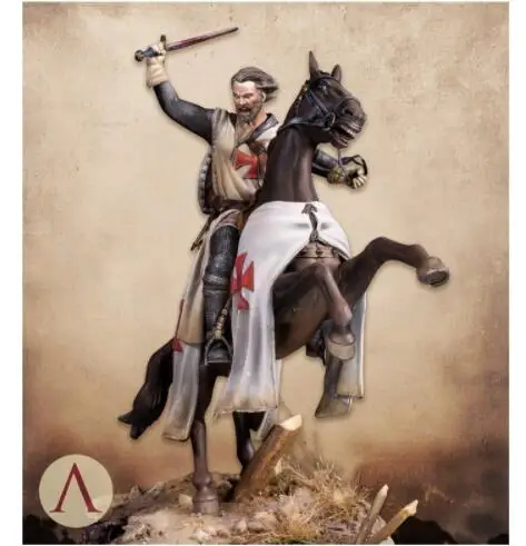 1/24 75 мм смоляная модель Templar Knight Crusades Era Игрушечная миниатюрный комплект без