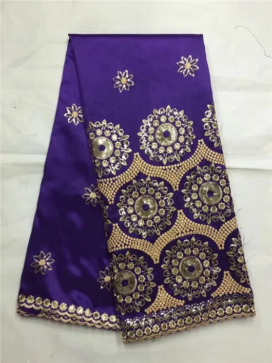 Королевский синий Джордж кружевная ткань с блузкой африканские Стразы золотая