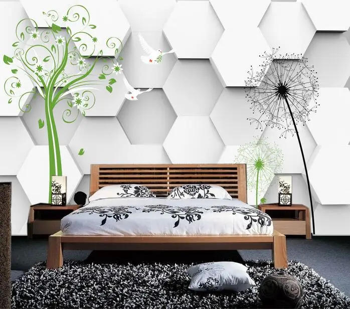 

3d wallpaper custom mural non-woven 3d room wallpaper Contracted dandelion lovers tree 3 d mural photo 3d wall murals wallpaper