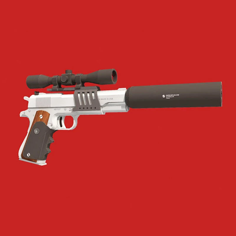 DIY 1:1 Hitman-Silverballer Colt M1911 пистолет Бумажная модель Сборка ручной работы 3D игра-головоломка детская игрушка