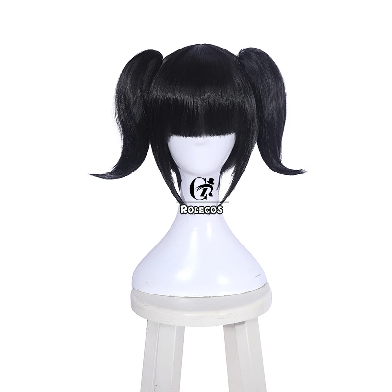 

ROLECOS Japanese Anime Back Street Girls Cosplay Hair Chika Headwear Black Short Cosplay Synthetic Hair for Women