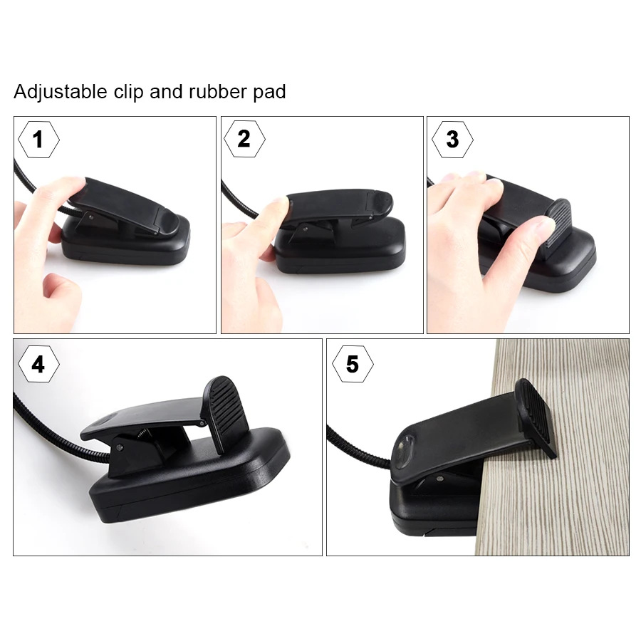 AmmToo Battery Powered LED Night Light Luminaria Clip-on Table/Desk/PC Lamps Eye Protection Reading Book Lights for Children | Лампы и