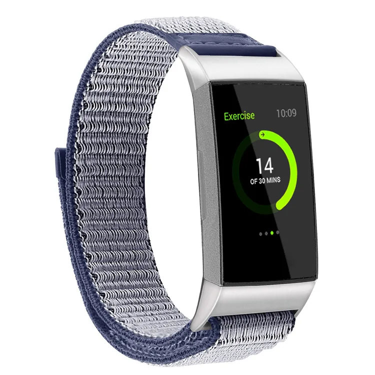 Новое поступление 3 вида цветов нейлон браслет ремешок модные часы Smart Watch выпуск спортивных Королевский Плетеный Браслет для Fitbit заряд 3