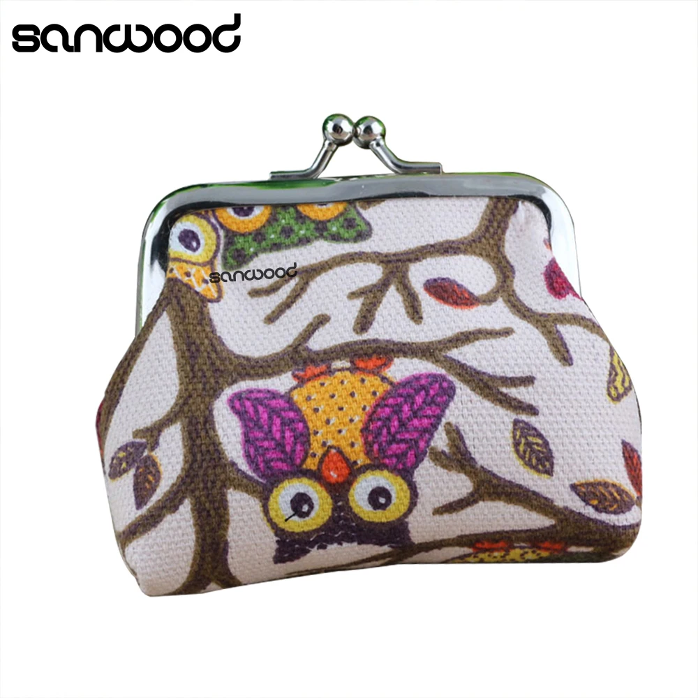 Модный женский милый Многоцветный кошелек для монет с принтом совы бумажники
