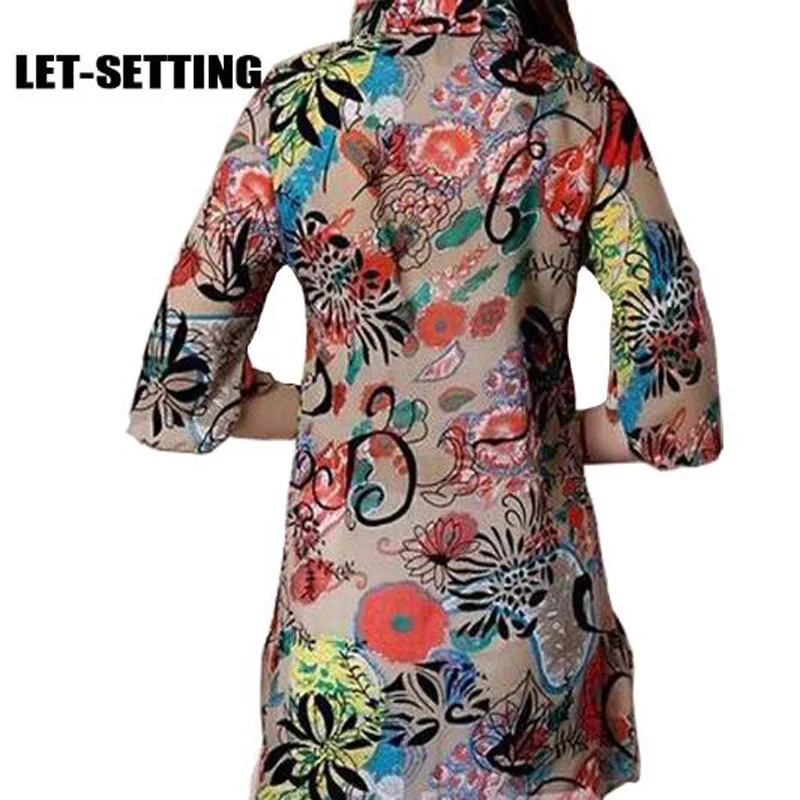 Женское шифоновое платье большого размера с v образным вырезом и цветочным