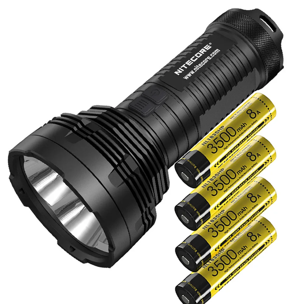 NITECORE TM16GT прожектор 4* CREE XP-L HI V3 фонарик Макс 3600 люмен луч бросок 1003 м уличный фонарик+ 4*3500 мАч 8A батарея