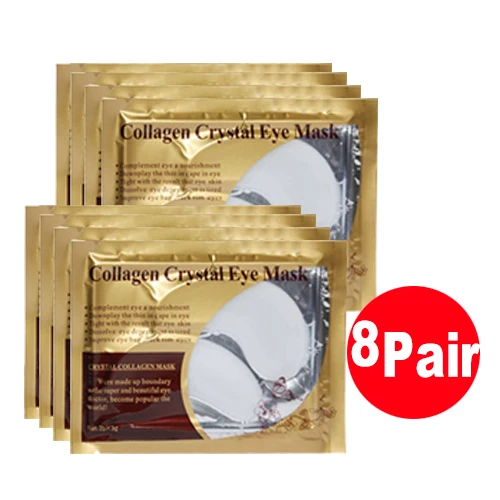 Collagen eye mask 14 16 шт. = 8 упаковок, LANBENA коллагеновая маска для глаз, патчи для глаз, удаляющие темные круги, Антивозрастная увлажняющая, против отечности, Золотая маска для глаз - Цвет: Collagen eye mask 14