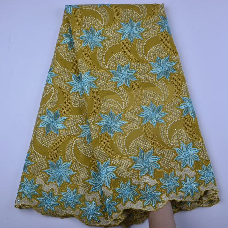 

African Cotton Swiss Voile Lace Fabric High Quality With Stones Swiss Voile Lace In Switzerland African Lace Fabric A1334