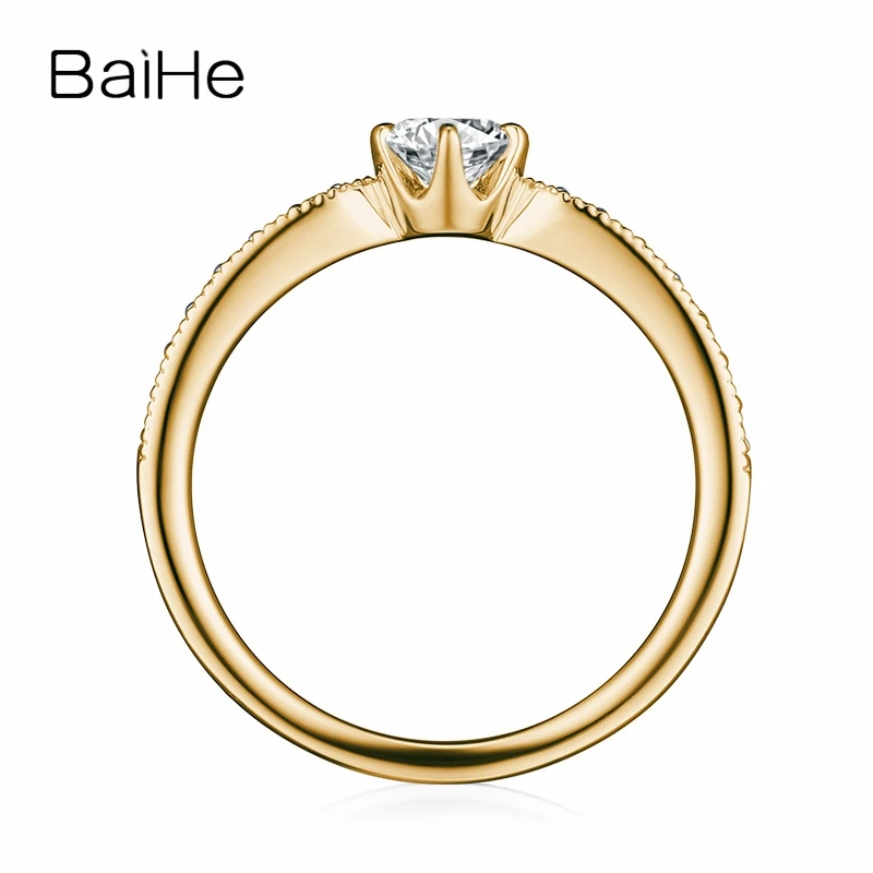 BAIHE однотонное 10K белое золото (AU417) 0.25ct сертифицировано круглой огранки муассанит
