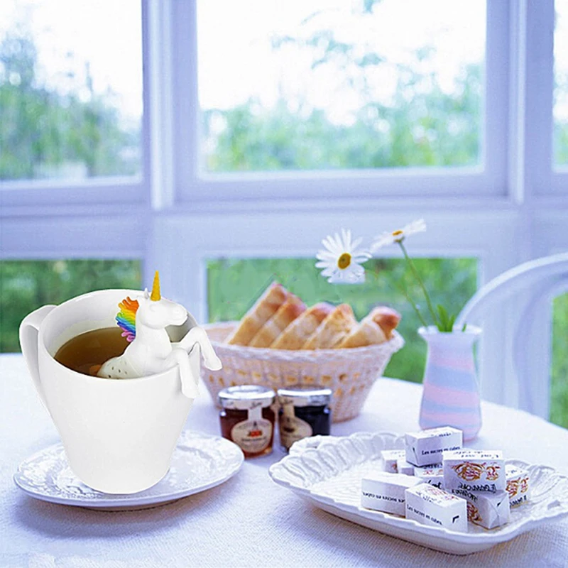 Unicorn Design Silicone Tea Strainer Maker Kitchen Dining & Bar Tool Palm Fun Model Teaware Infusion | Дом и сад