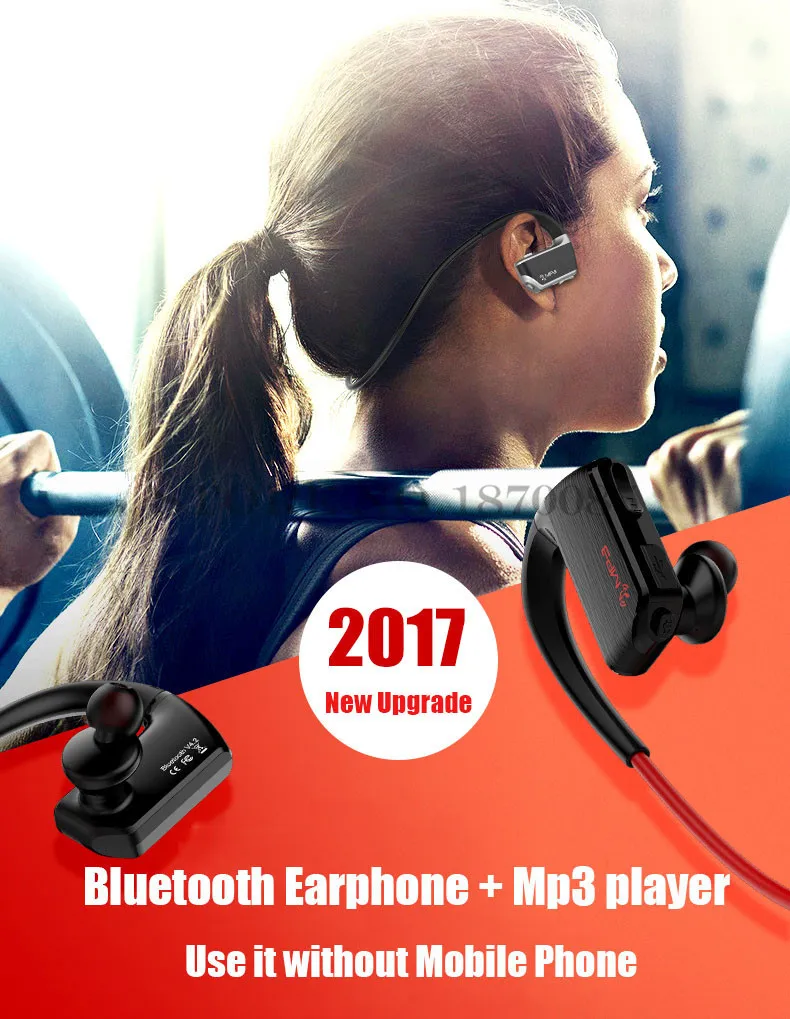 Askmeer J2 8G анти-пот Mp3 музыкальный плеер+ Беспроводная Bluetooth гарнитура с микрофоном спортивные наушники для бега наушники для телефона