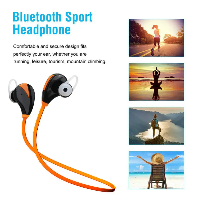New Bluetooth earphone Wireless Headset Stereo Sports mp3 Studio Music With Mic Handsfree Sweatproof for iPhone 6 7 phone | Электроника