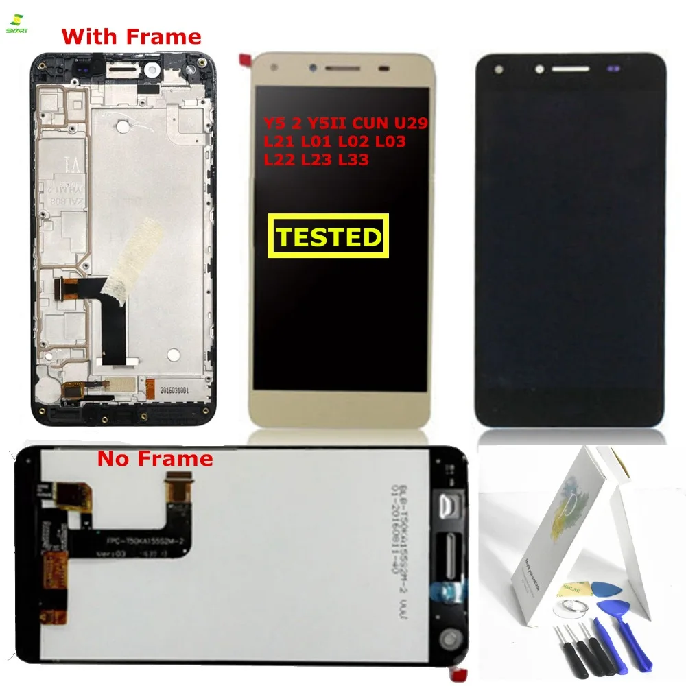 Для huawei Y5 II Дисплей сенсорный экран дигитайзер 2 Y5II CUN U29 L21 L01 L02 L03 L22 L23 L33 для ЖК с