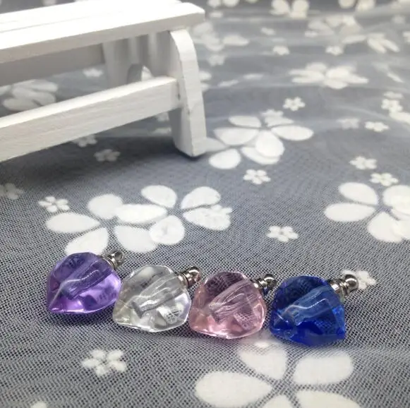 20 шт./лот многогранное сердце Хрустальная подвеска-флакон винтовой колпачок мини