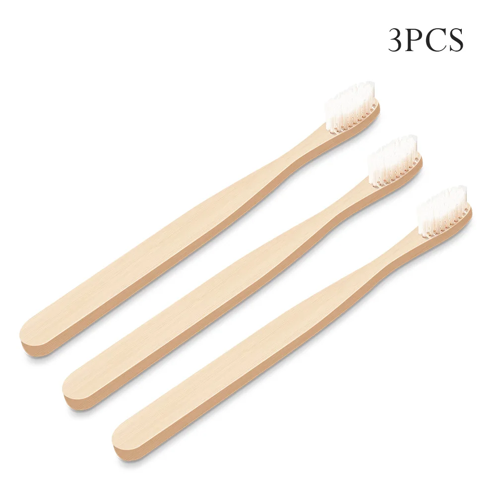 3Pcs White Pooypoot дорожная бамбуковая зубная щетка мягкая зубная щетка со щетиной для отбеливания зубов портативная зубная щетка экологически чистые товары для ухода за полостью рта - Цвет: 3Pcs White
