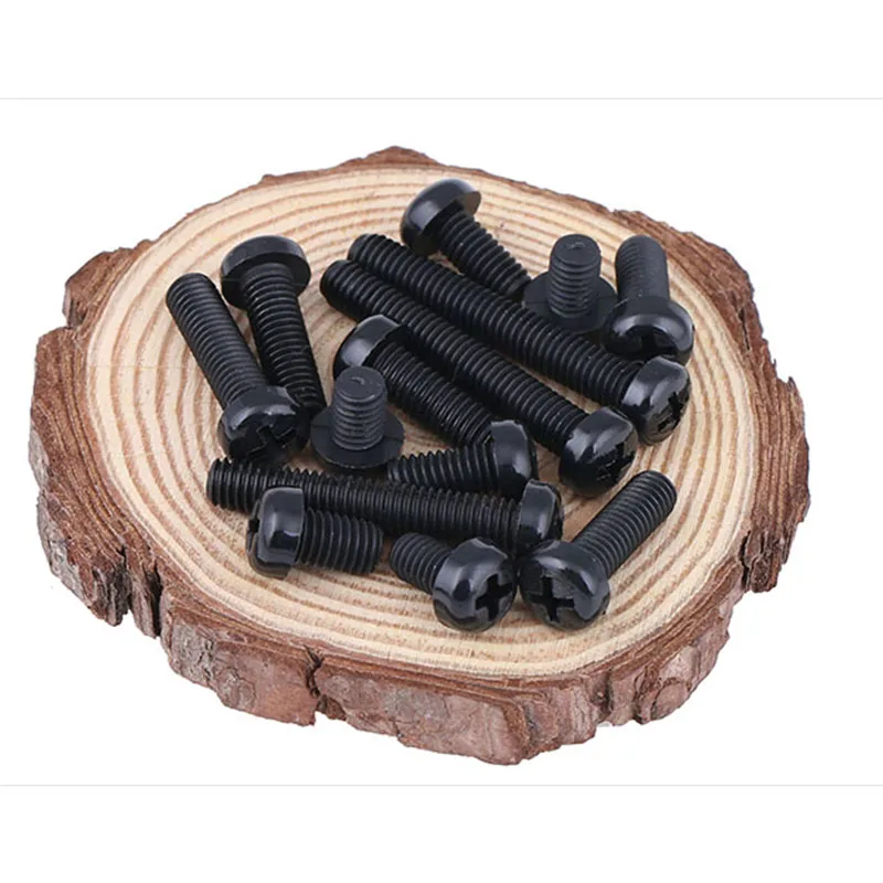 

20 шт., черные нейлоновые винты M4 M5 M6 с круглой головкой