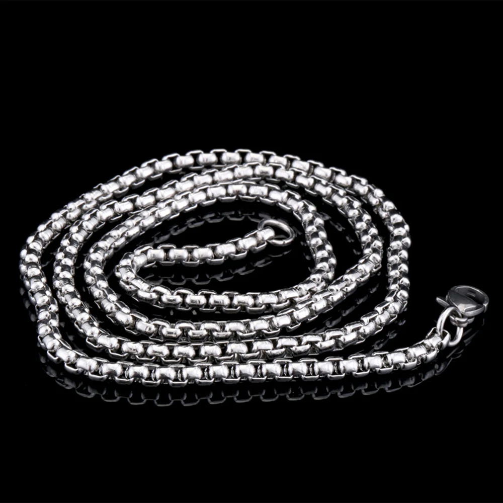 New long vintage Square Pearl width 5.0mm stainless steel chain hot sale fashion jewelry Silver Color STN-013 | Украшения и