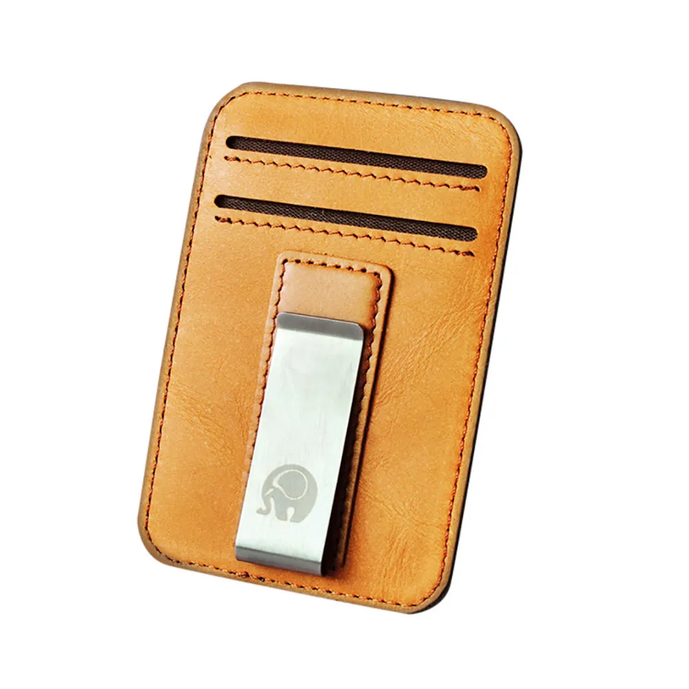 Orange Aelicy сумка Женская Мужская мини кожаная ID Кредитная карта посылка коробка для мужчин 11 см 6 цветов алюминиевая карта из сплава протектор качественный кошелек - Цвет: Orange