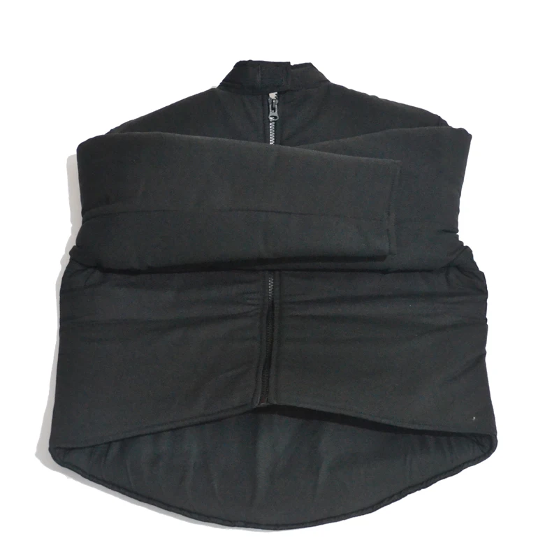 Парусиновая куртка без рукавов и длинных тип молнии сзади изделия для