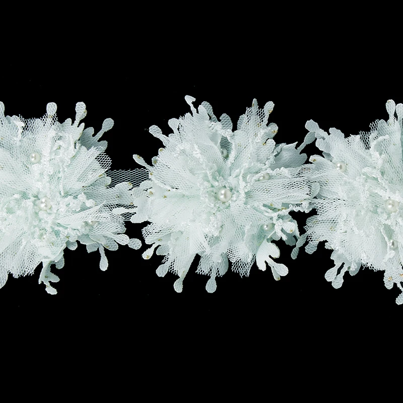 Кружевные 3D патчи с цветочной аппликацией Украшенные бусинами 5 ярдов|craft label|craft