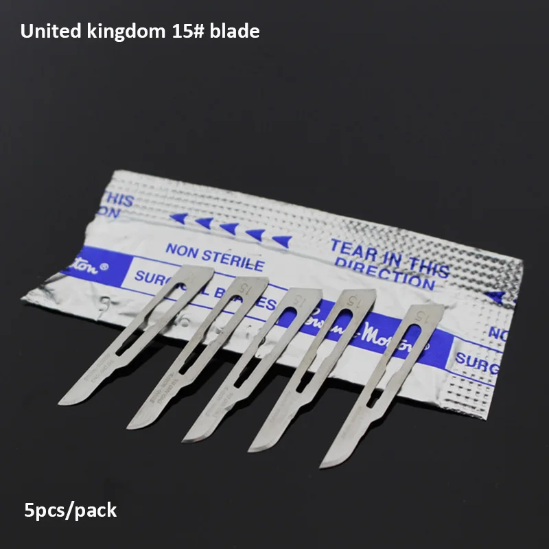 No.15 blade 5pcs Jyrkior UK Swann morton карбоновый стальной скальпель хирургическое лезвие для мобильного телефона защитная пленка отпечатков пальцев кабель Ремонт режущий инструмент - Цвет: No.15 blade 5pcs