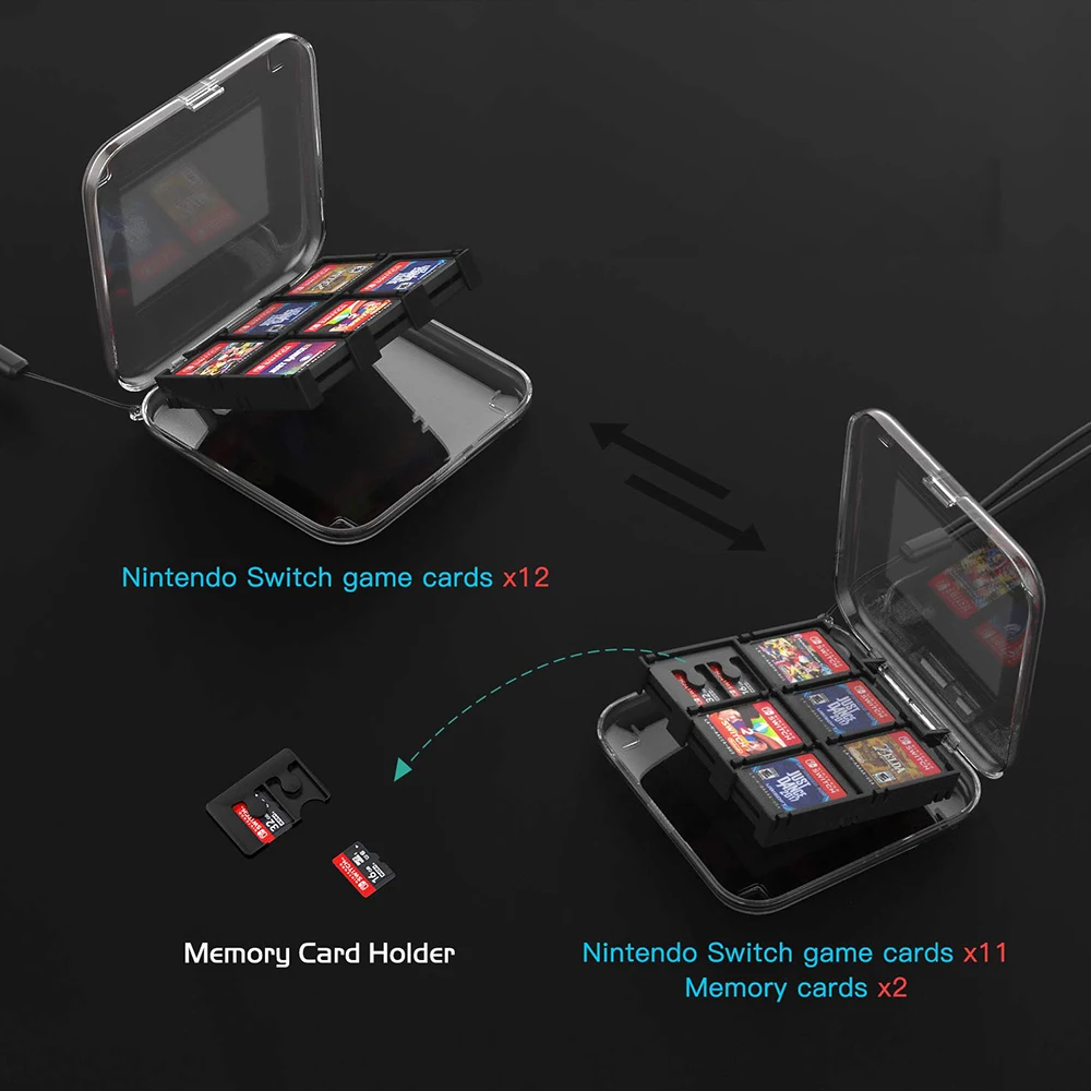 Карта памяти WaterLowrie 12 в 1 держатель для карт Micro SD чехол Nintendo Switch NS Lite хранение
