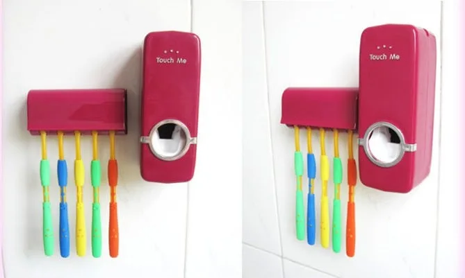 Автоматический диспенсер для зубной пасты набор с 5 держателями зубных щеток