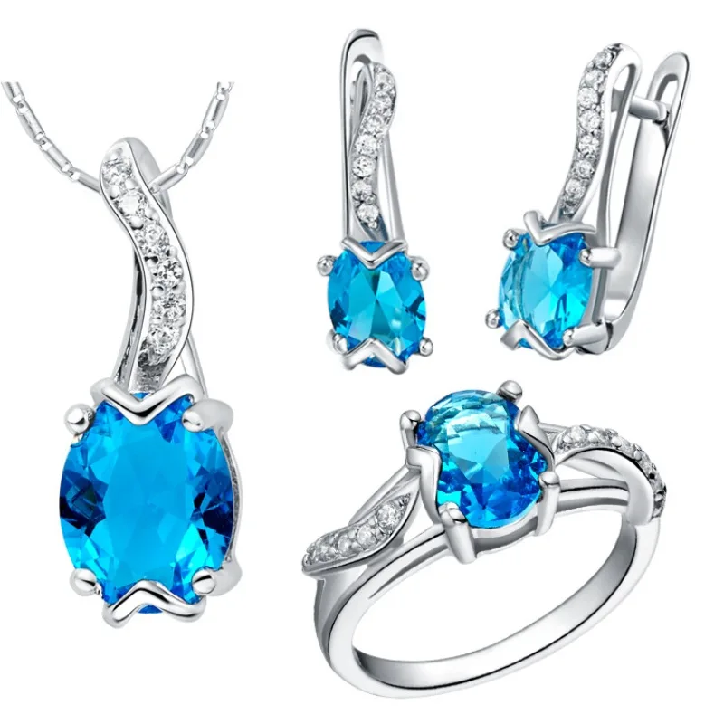 Набор ювелирных изделий из стерлингового серебра 2016 роскошные