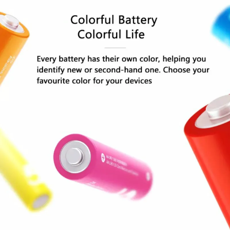 Оригинальный XiaoMi 10 шт АА батарея Радуга одноразовый комплект аккумуляторов для