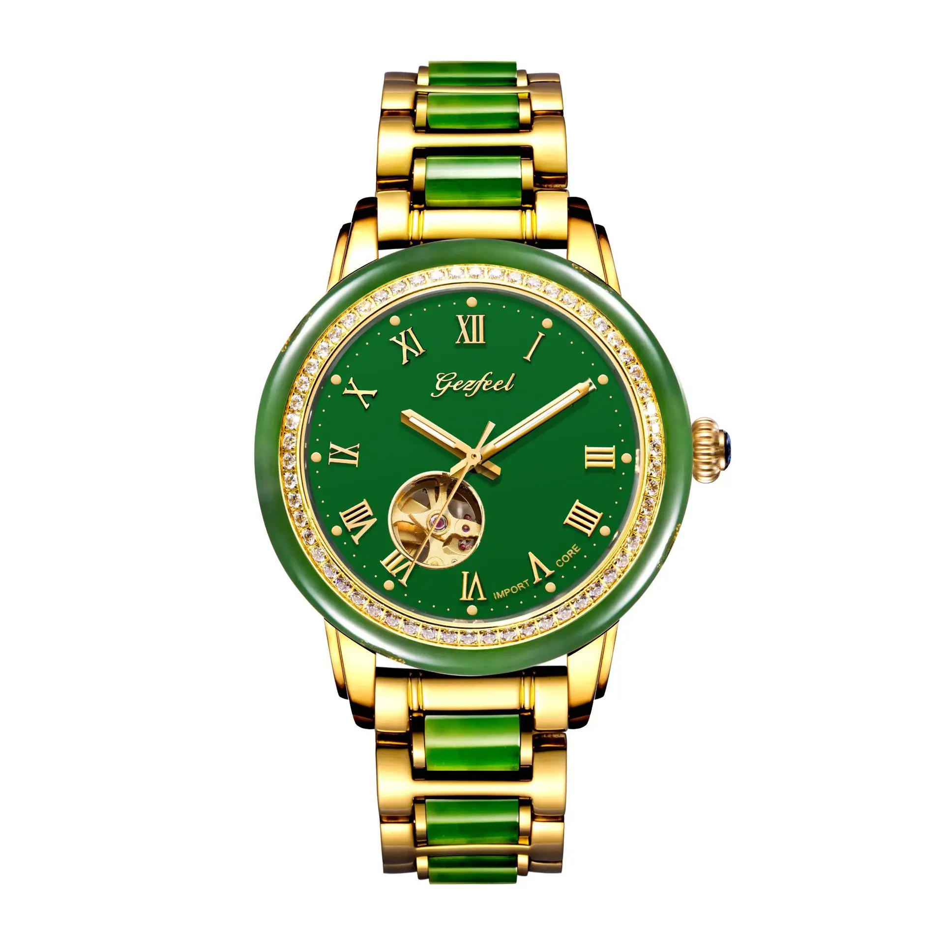 NEW Couple Watches Woman Watches jade business Men's watches Jade mechanical hollow Top luxury personality creative Female Clock