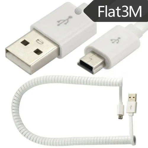 Спиральный кабель электропитания премиум класса 3 м с разъемом USB папа на 5