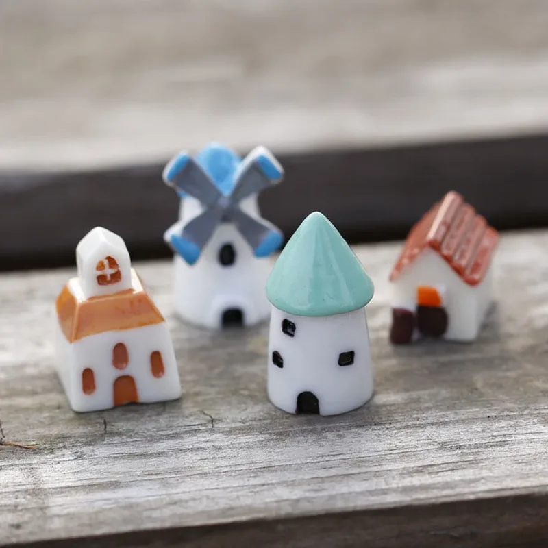 3 шт./компл. миниатюрные Ландшафтные горшки украшения мельница хижина замок
