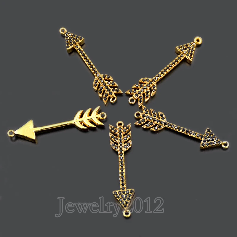 10 шт./лот браслет с микро камнями цирконием цепочкой шармом и бусинами золото