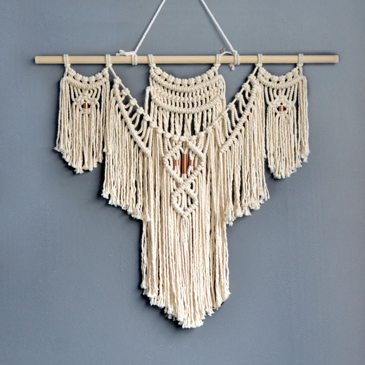 Макраме настенное искусство ручной работы хлопковый настенный гобелен с