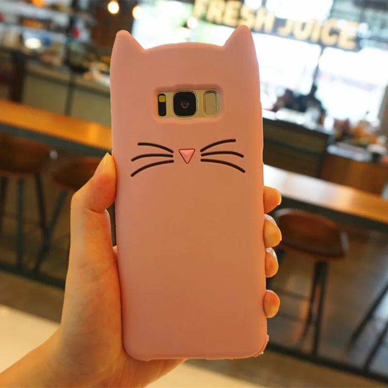 Смешно ТПУ кошачьими ушками телефон чехлы для samsung S8 мягкий чехол Galaxy S9 плюс