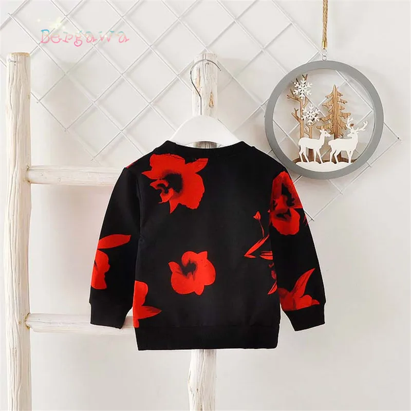 2019 Spring Autumn Children Clothing Baby Girls Boys O-neck Infants Flower Cotton Long Sleeve Casual T-shirt Tops Tee S6161 | Детская