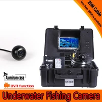 dome shape underwater fishing camera kit with 20meters depth cable 7inch lcd monitor with dvr function osd menu