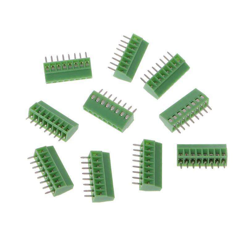 8PIN 10 шт. 2Pin-10Pin винт PCB установленный клеммные блоки разъем 2,54 мм шаг - Цвет: 8PIN