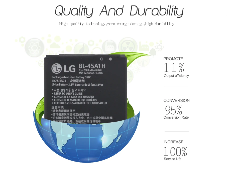 LG BL-45A1H Замена телефон Батарея для LG K10 LTE F670L F670K F670S F670 Q10 K420N K10 BL-46G1F Ёмкость 2220 мА-ч