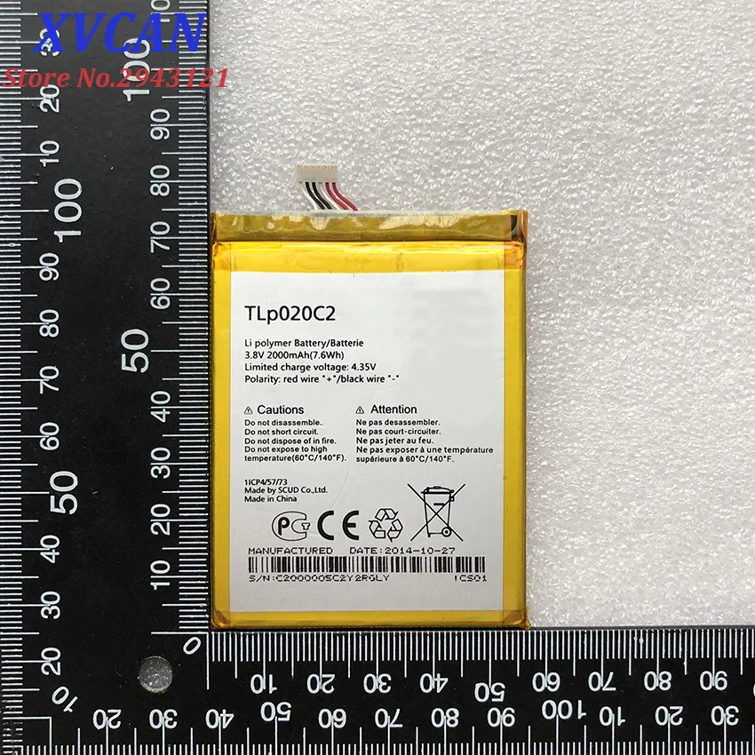 Оригинальный аккумулятор TLP020C1 TLP020C2 2000 мАч для смартфона Alcatel Idol x1s 6034R S950 x 6037y 6040x6032