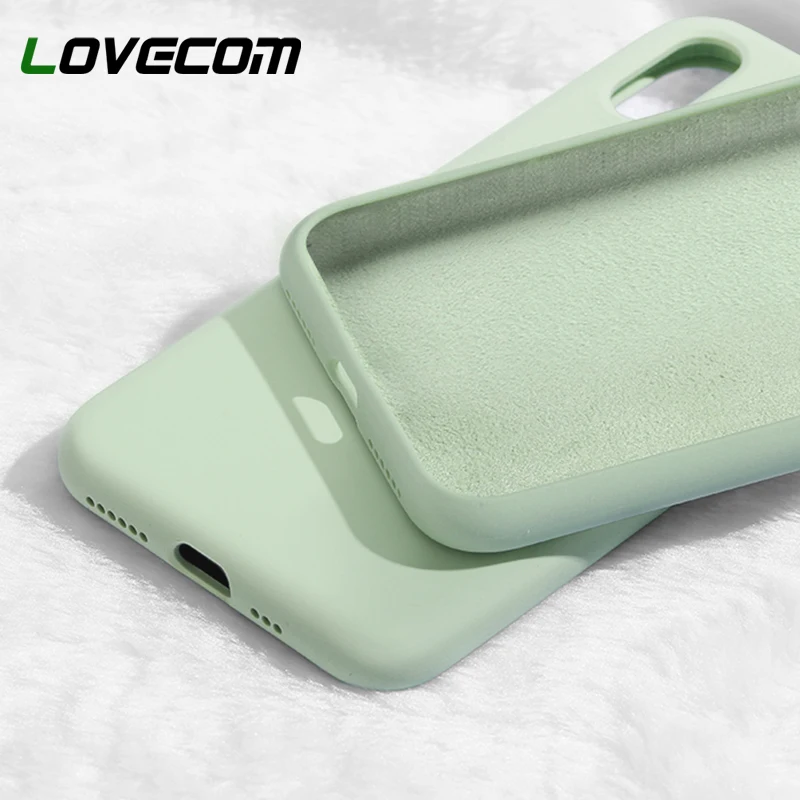 Простой однотонный силиконовый чехол LOVECOM для телефона iPhone 11 Pro max XR XS Max 6 6s 7 8 Plus