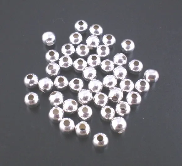 DoreenBeads 200 шт Серебристые гладкие шарики 4 мм в диаметре Новинка
