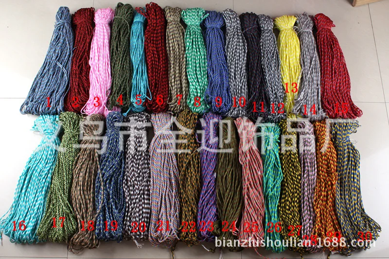 

100pcs mix colors Outdoor Camping Rescue Paracord Bracelets Parachute Cord Men Emergency Rope Survival Buckles